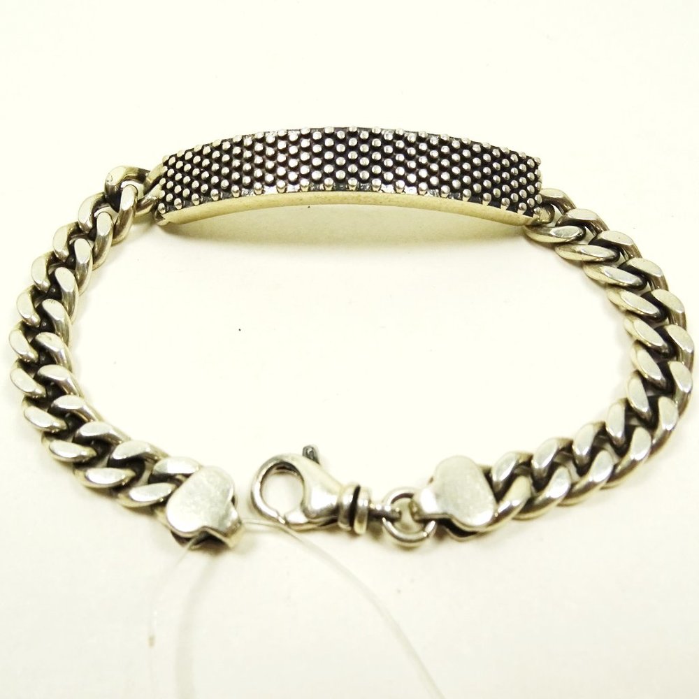 KING BABY Sterling Silver Identity Shape Chain Bracelet
